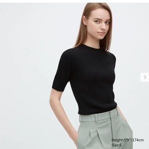 Uniqlo Extra Fine Merino Ribbed Short Sleeve Sweater